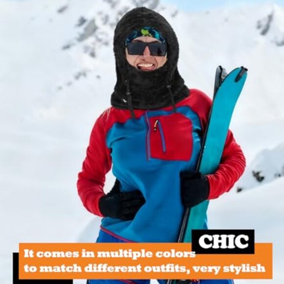 Fleece Balaclava Winter Face Mask Windproof Neck Cover Unisex One Size - Picture 7 of 7